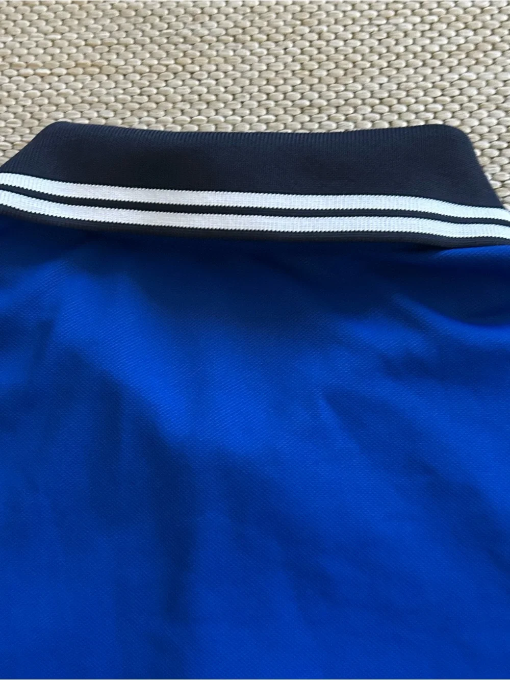 Polo by Ralph Lauren Men’s Royal Blue Performance Polo with Black Stripe Collar